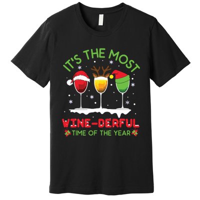 Christmas Wine Shirts Xmas Alcohol Pajama PJ Tops Premium T-Shirt