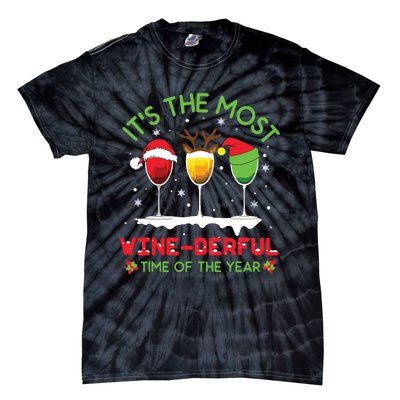 Christmas Wine Shirts Xmas Alcohol Pajama PJ Tops Tie-Dye T-Shirt