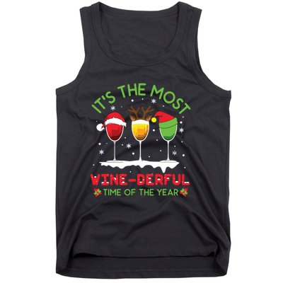 Christmas Wine Shirts Xmas Alcohol Pajama PJ Tops Tank Top