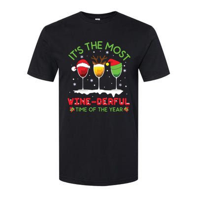 Christmas Wine Shirts Xmas Alcohol Pajama PJ Tops Softstyle CVC T-Shirt