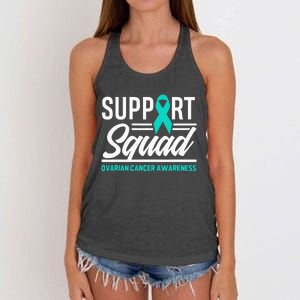 Cancer Warrior Support Squad Ovarian Cancer Awareness Women's Knotted Racerback Tank