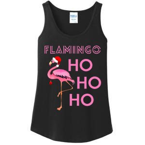 Christmas Winter Season Holiday Flamingo Ho Ho Xmas Ladies Essential Tank