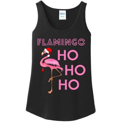 Christmas Winter Season Holiday Flamingo Ho Ho Xmas Ladies Essential Tank