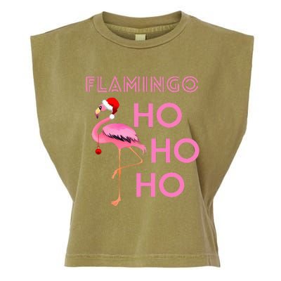 Christmas Winter Season Holiday Flamingo Ho Ho Xmas Garment-Dyed Women's Muscle Tee