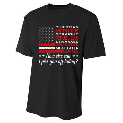 Christian White Straight Republican Unvaxxed Gun Owner Performance Sprint T-Shirt