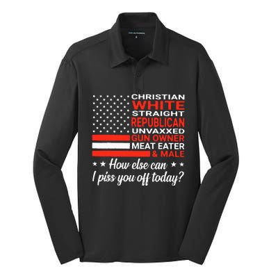 Christian White Straight Republican Unvaxxed Gun Owner Meat Silk Touch Performance Long Sleeve Polo