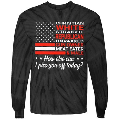 Christian White Straight Republican Unvaxxed Gun Owner Meat Tie-Dye Long Sleeve Shirt