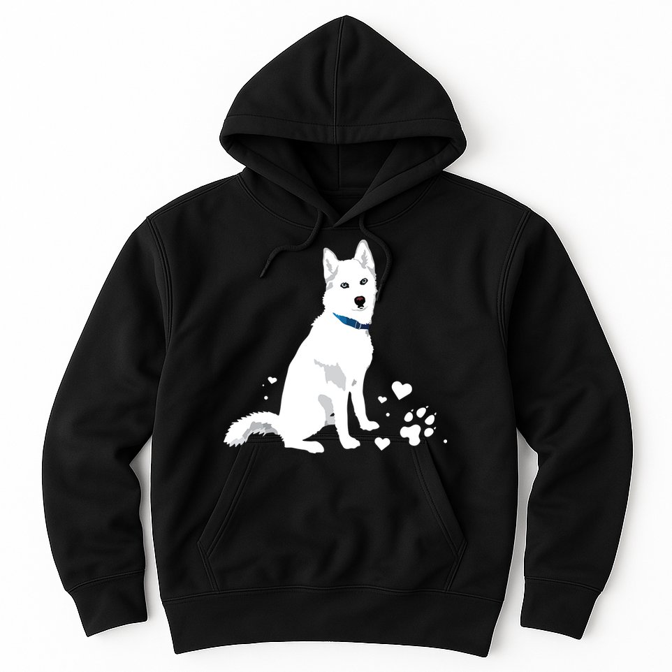 Cute White Siberian Husky Sweet White Snow Dog Hoodie