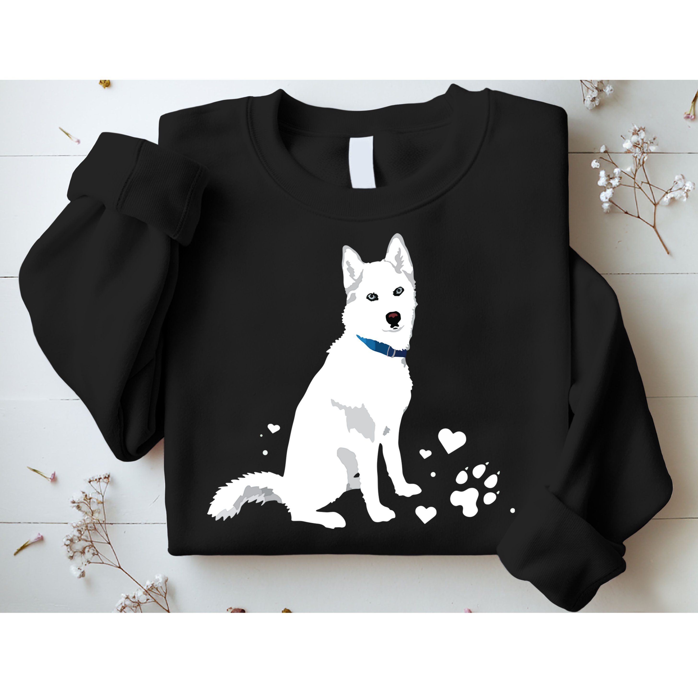 Cute White Siberian Husky Sweet White Snow Dog Sweatshirt