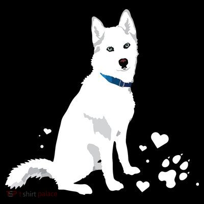 Cute White Siberian Husky Sweet White Snow Dog T-Shirt