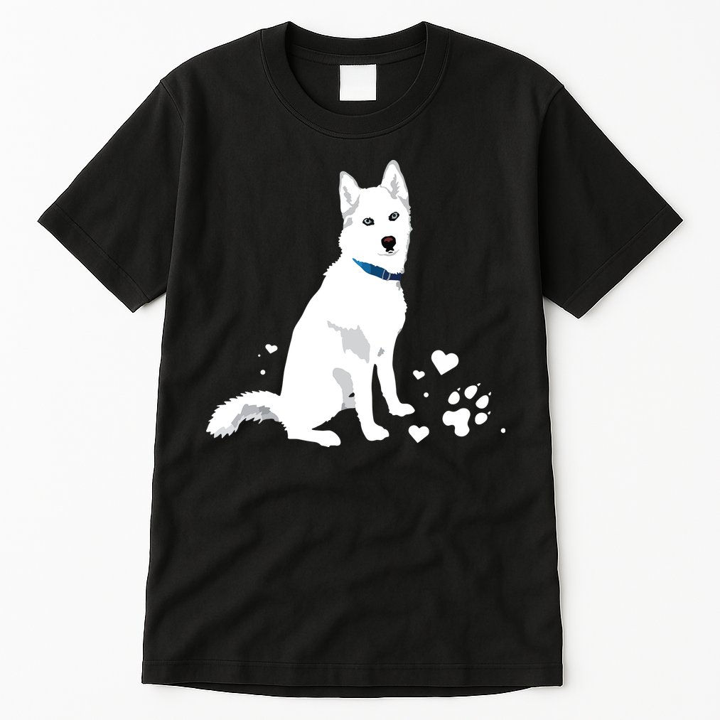 Cute White Siberian Husky Sweet White Snow Dog Tall T-Shirt