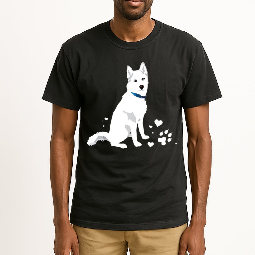 Cute White Siberian Husky Sweet White Snow Dog Tall T-Shirt