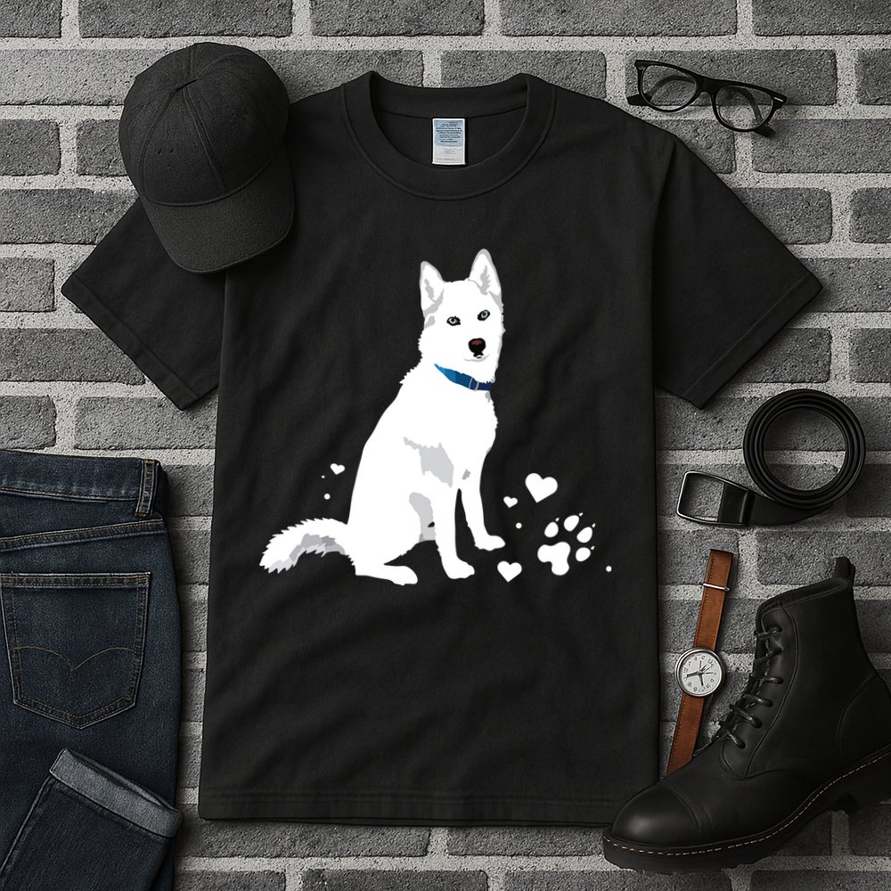 Cute White Siberian Husky Sweet White Snow Dog Tall T-Shirt