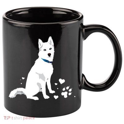 Cute White Siberian Husky Sweet White Snow Dog 11oz C Handle Ceramic Mug