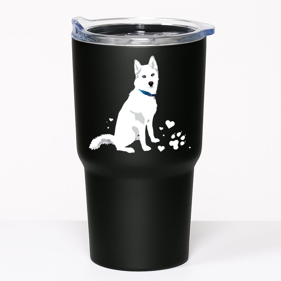 Cute White Siberian Husky Sweet White Snow Dog Tumbler