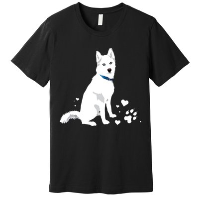 Cute White Siberian Husky Sweet White Snow Dog Premium T-Shirt