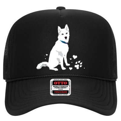 Cute White Siberian Husky Sweet White Snow Dog Trucker Hat