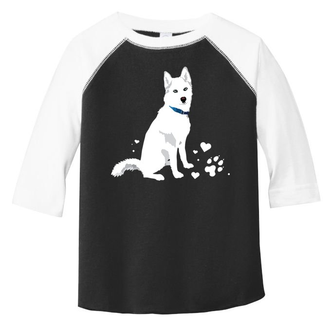Cute White Siberian Husky Sweet White Snow Dog Toddler Fine Jersey T-Shirt