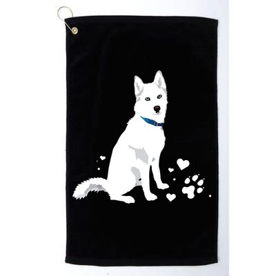 Cute White Siberian Husky Sweet White Snow Dog Golf Towel