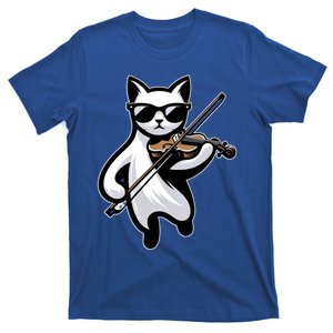 Cat Wearing Sunglasses Playing Violin Funny Gift T-Shirt