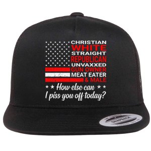 Christian White Straight Republican Unvaxxed Gun Owner Flat Bill Trucker Hat