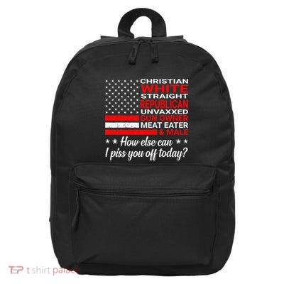 Christian White Straight Republican Unvaxxed Gun Owner 16 in Basic Backpack