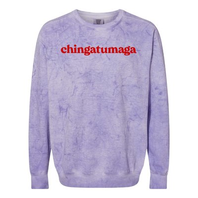 Chingatumaga With Star Chinga Tu Maga Anti Trump 2024 Colorblast Crewneck Sweatshirt