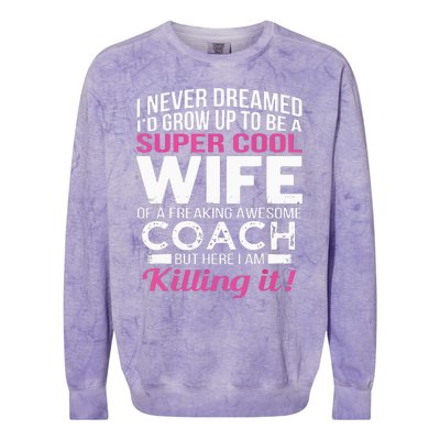 Coachs Wife Shirts Funny Gift For Wife Of Coach Colorblast Crewneck Sweatshirt