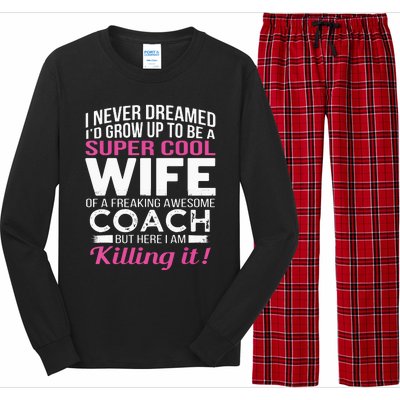 Coachs Wife Shirts Funny Gift For Wife Of Coach Long Sleeve Pajama Set