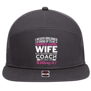 Coachs Wife Shirts Funny Gift For Wife Of Coach 7 Panel Mesh Trucker Snapback Hat