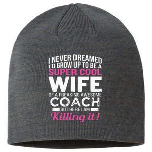 Coachs Wife Shirts Funny Gift For Wife Of Coach Sustainable Beanie