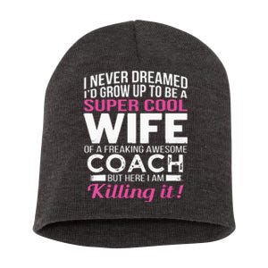 Coachs Wife Shirts Funny Gift For Wife Of Coach Short Acrylic Beanie