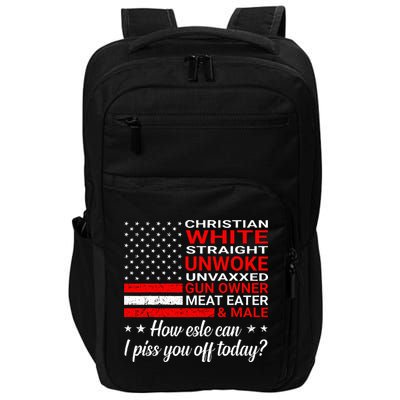 Christian White Straight Unwoke Unvaxxed Gun Owner Impact Tech Backpack