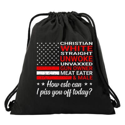 Christian White Straight Unwoke Unvaxxed Gun Owner Drawstring Bag