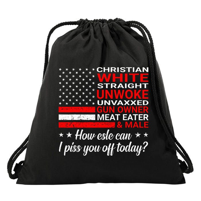 Christian White Straight Unwoke Unvaxxed Gun Owner Drawstring Bag