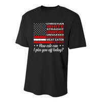 Christian White Straight Unwoke Unvaxxed Gun Owner Youth Performance Sprint T-Shirt