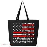 Christian White Straight Unwoke Unvaxxed Gun Owner 25L Jumbo Tote