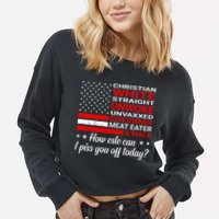 Christian White Straight Unwoke Unvaxxed Gun Owner Cropped Pullover Crew