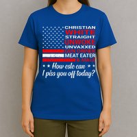 Christian White Straight Unwoke Unvaxxed Gun Owner T-Shirt