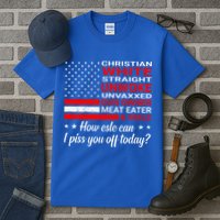 Christian White Straight Unwoke Unvaxxed Gun Owner Tall T-Shirt