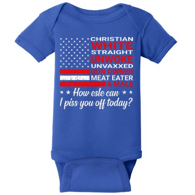 Christian White Straight Unwoke Unvaxxed Gun Owner Baby Bodysuit