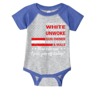 Christian White Straight Unwoke Unvaxxed Gun Owner Infant Baby Jersey Bodysuit