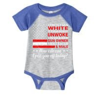 Christian White Straight Unwoke Unvaxxed Gun Owner Infant Baby Jersey Bodysuit