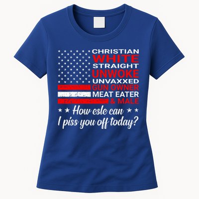Christian White Straight Unwoke Unvaxxed Gun Owner Womens T-Shirt