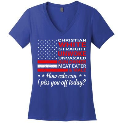 Christian White Straight Unwoke Unvaxxed Gun Owner Women's V-Neck T-Shirt
