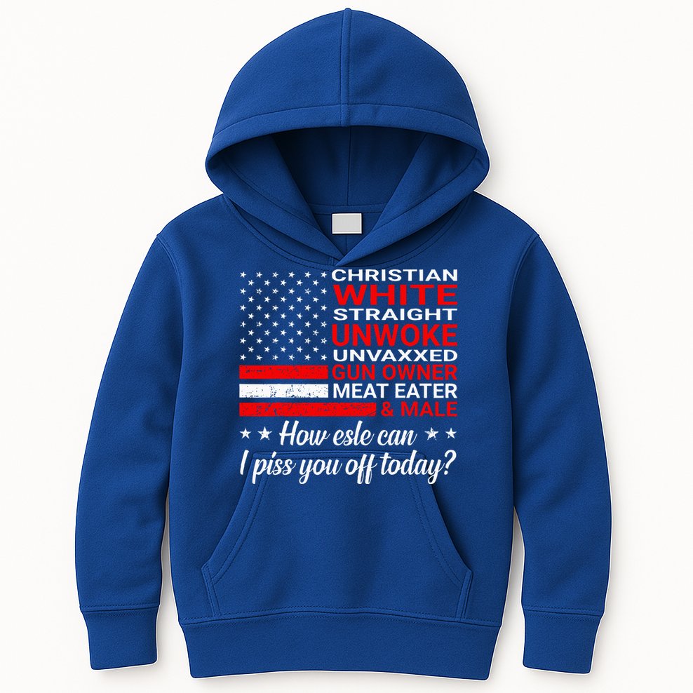 Christian White Straight Unwoke Unvaxxed Gun Owner Kids Hoodie
