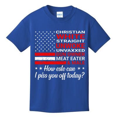 Christian White Straight Unwoke Unvaxxed Gun Owner Kids T-Shirt