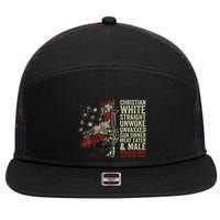 Christian White Straight Unwoke Unvaxxed Gun Owner 7 Panel Mesh Trucker Snapback Hat