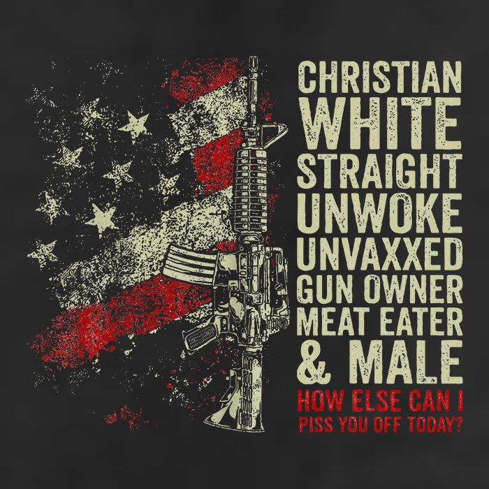 Christian White Straight Unwoke Unvaxxed Gun Owner 7 Panel Mesh Trucker Snapback Hat