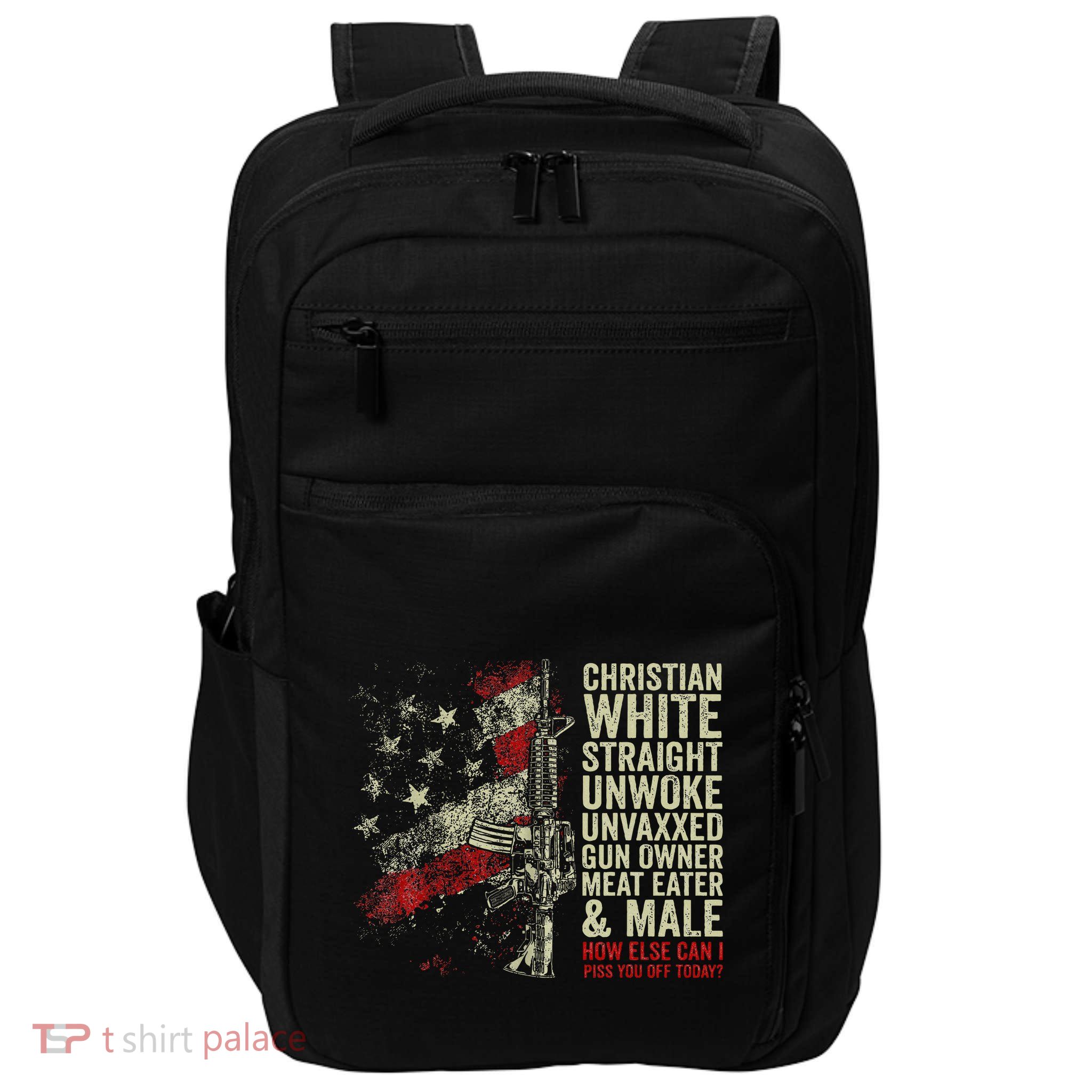 Christian White Straight Unwoke Unvaxxed Gun Owner Impact Tech Backpack